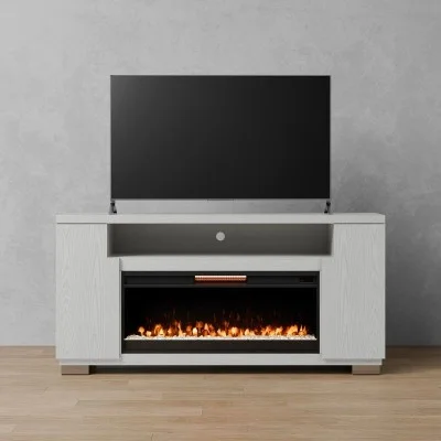 Contemporary Oak Console 86" Tv - White